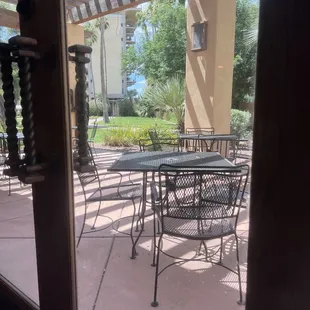 Outside patio seating