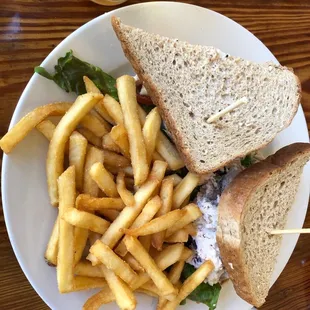 Sandwich and amazing French fries.