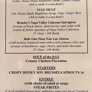 Dec 2024 Special menu