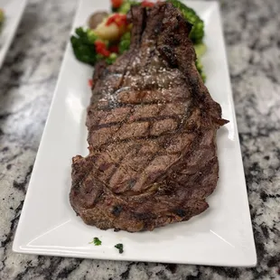 a steak and broccoli