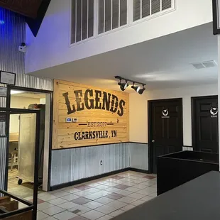 the entrance to the restaurant