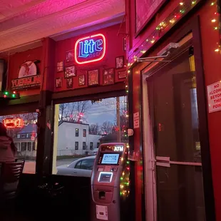 Looking from our cozy corner table to the front window