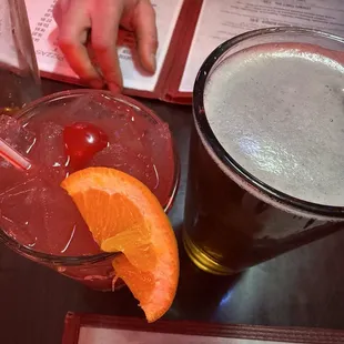 Sex on the beach (left) Yuengling (right)