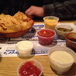 After waiting almost 2 hours we got these gas station quality "nachos" for $6.