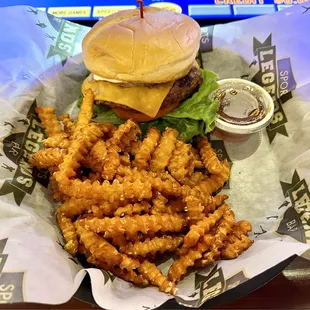 Bison Burger w/ Sweet Potato Fries
