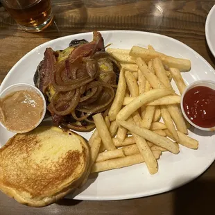 Cowboy Burger with grilled onions