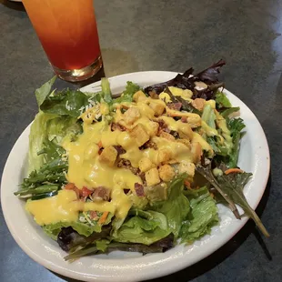 Salad w/ Honey Mustard Dressing \\ @sofullsouleater