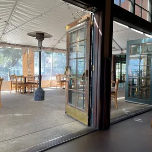 Indoor outdoor seating.