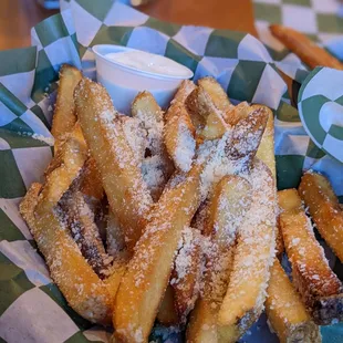 a basket of french fries