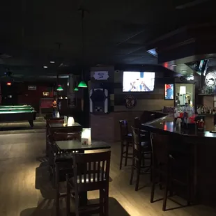 the bar and pool table