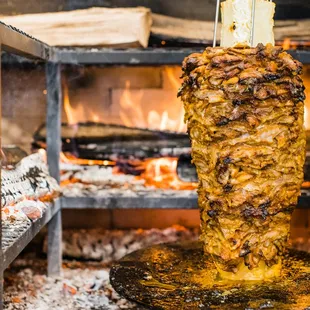 a kebab being cooked