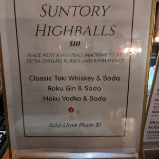 They have a Suntory Highball machine