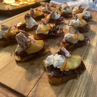 Amuse Bouche - goat cheese with candied pears and walnuts