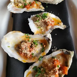Grilled oysters