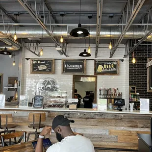 a man sitting at a counter