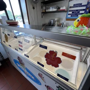an ice cream display