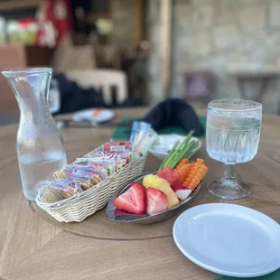 Relish, fruit and crackers