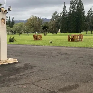 Tables on the golf course