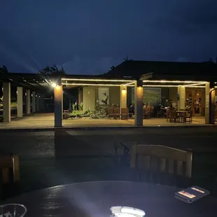 Outside at dark