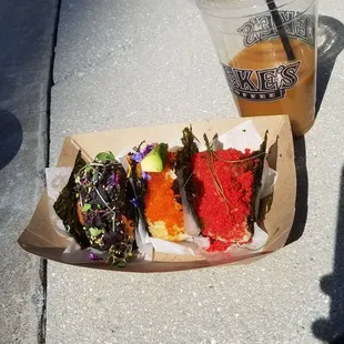 OG spam musubi and elote musubi