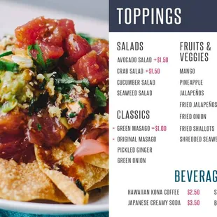 Toppings/Beverages
