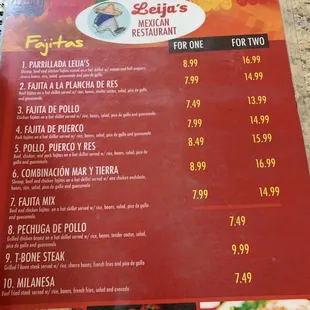 the menu