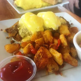 Chorizo Hash Benedict Breakfast