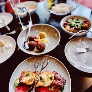 Halloumi with watermelon