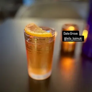 Cocktail. Date Grove. Bourbon base.