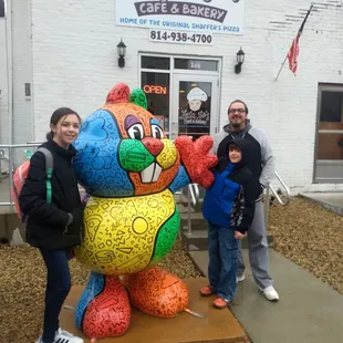 A festive Phil greets you at Leila Jo's.