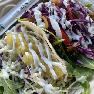 Fish and Thai Chicken Taco