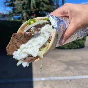 Homemade Gyro
 Sliced Beef and Lamb Marinated in Extra Virgin Olive Oil and a blend of Leila&apos;s spices and herbs.