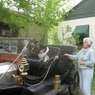 LaVerna, our 1910 Ford and dog Laddie
