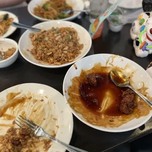 General Tso's Chicken, Vegetable Lo Mein, Chicken Fried Rice