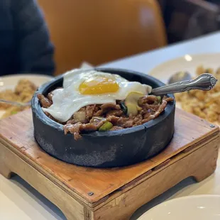 Every table seems to order this one - Beef with egg over rice