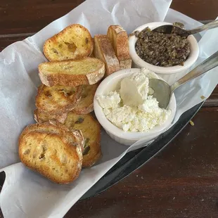 Build Your Own Bruschetta - olive tapenade and feta