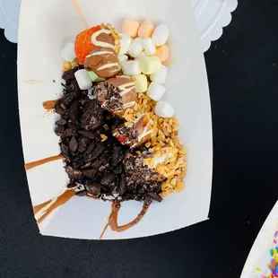 a chocolate covered dessert