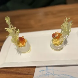 Lobster deviled eggs