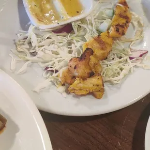 Chicken satay with peanut sauce