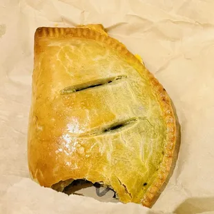 Spinach Hand Pie with feta cheese in the filling.