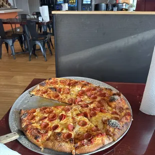 Basic large pep. Sweet sauce.   Delicious