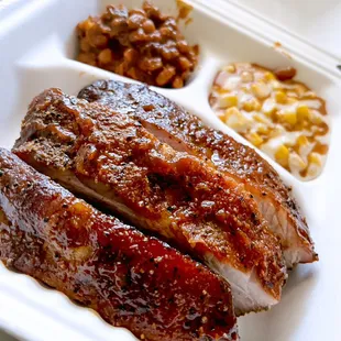 ribs and corn