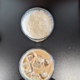 Bee&apos;s Knees (Bottom) and the Salted Shaken Carmel Cold Brew (Top)