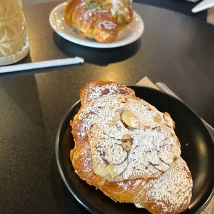 Back: Pumpkin croissant Front: Almond Croissant