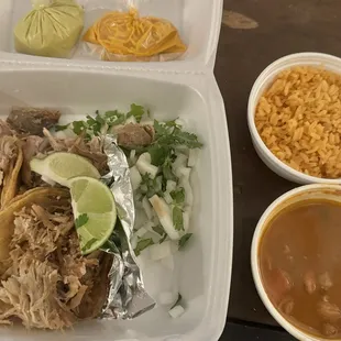 3 Carnitas taco platter!
