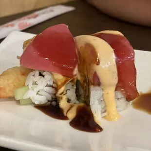 a plate of sushi