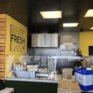 Inside the super clean/compact eatery.