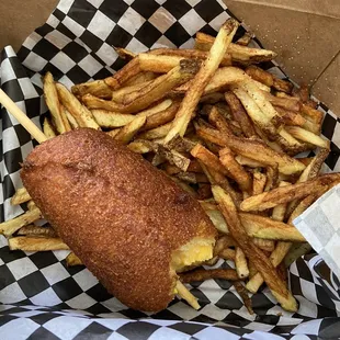 a sandwich and french fries