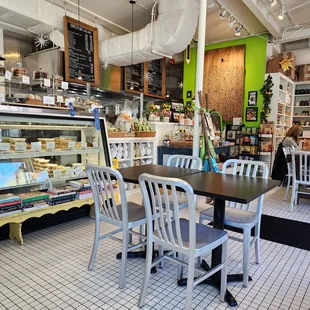 the interior of a bakery