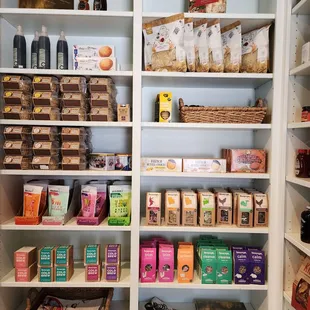 a pantry full of food items